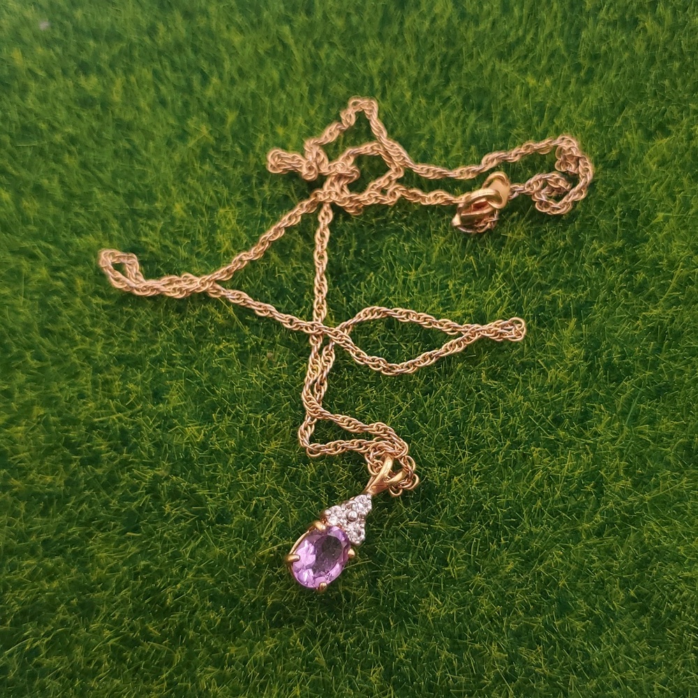 Adorable Gem Drop Necklace 18 Inch N3616